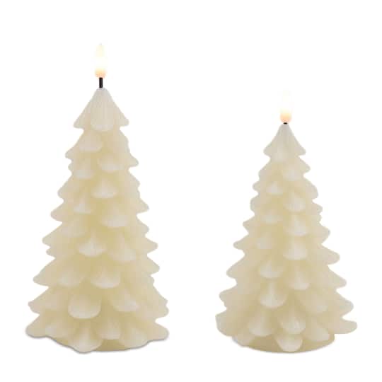 Melrose LED Pine Tree Candles Set
